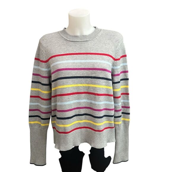La Ligne x Target Gray Multicolor Striped Crewneck Sweater Size L Cashmere Blend - Picture 1 of 8
